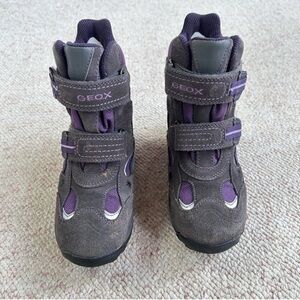 Geox Kids' Dark Purple and Gray Boots Size 30 / US 12